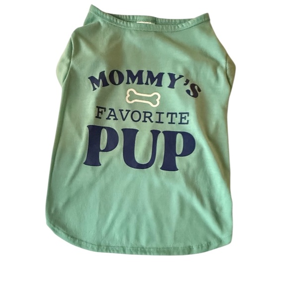 Vibrant Life Green Dog Shirt with ‘Mommy’s Favorite Pup’ Print Size M - Picture 1 of 4